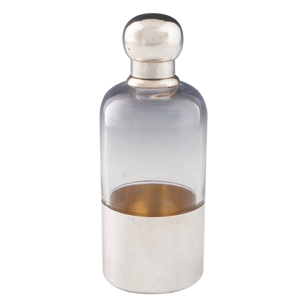 Sampson Mordan Silver and Glass Spirit Flask London 1893
