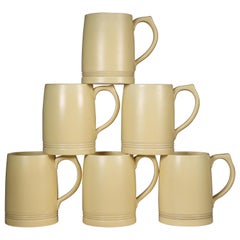 Antique Keith Murray for Wedgwood. A rare complete and original set of six lemonade mugs