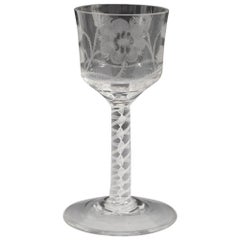 Reproduction d'Ouston Hill, verre à vin gravé en jacobéte, vers 1935