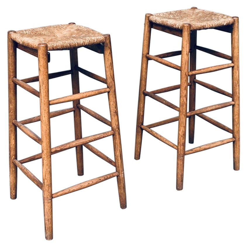 Bar Stool set in the style of Charlotte Perriand, France 1950's For Sale