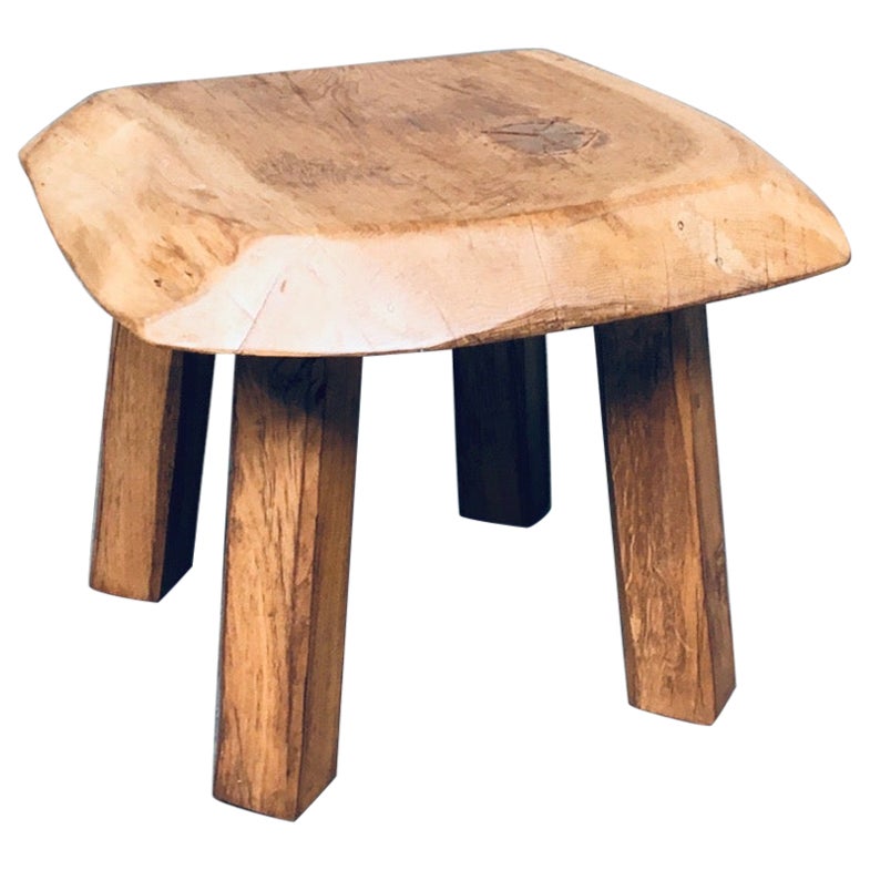 1960's Wabi Sabi Style Oak Side Table For Sale