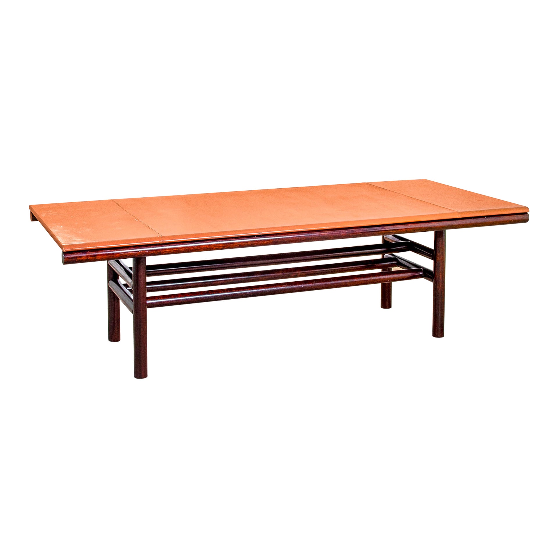 20th Century Carlo Scarpa Table Mod. Gritti Wood and Leather, '70