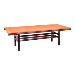 Used 20th Century Carlo Scarpa Table Mod. Gritti Wood and Leather, '70