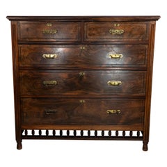 Antique Maple & Co London Bruce Talbert attr. Aesthetic Movement chest of five drawers.
