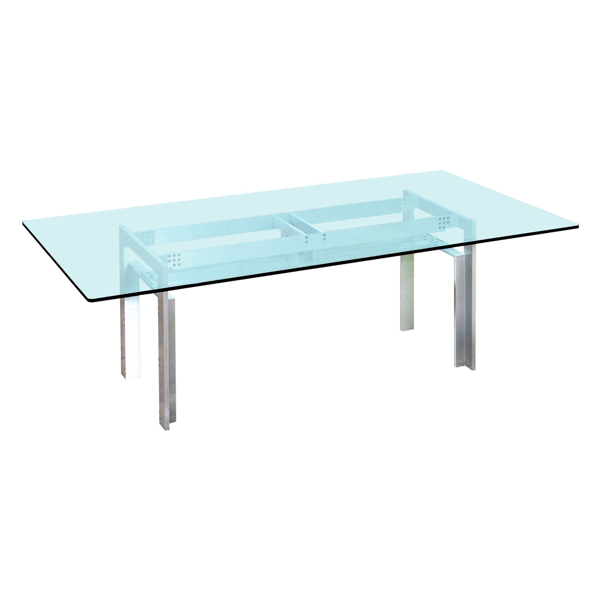 20th Century Carlo Scarpa Table Mod. Doge Steel and Crystal, '60 For Sale