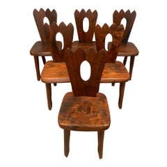 Set of 6 Original Olavi Haninnen Brutalist Chairs 1970, Finland
