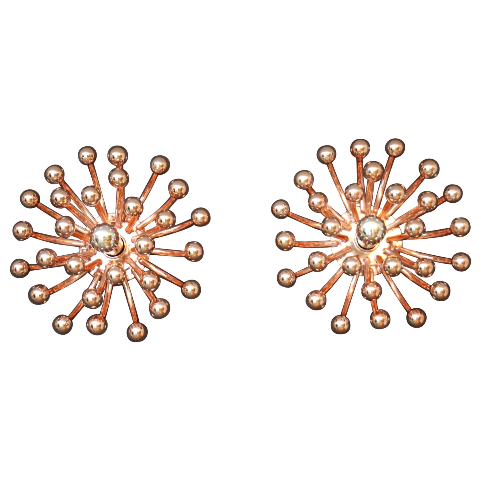 31 cm Pink Gold Pistillo Chandeliers Table Lamps or Wall Lamps By Valenti Milano