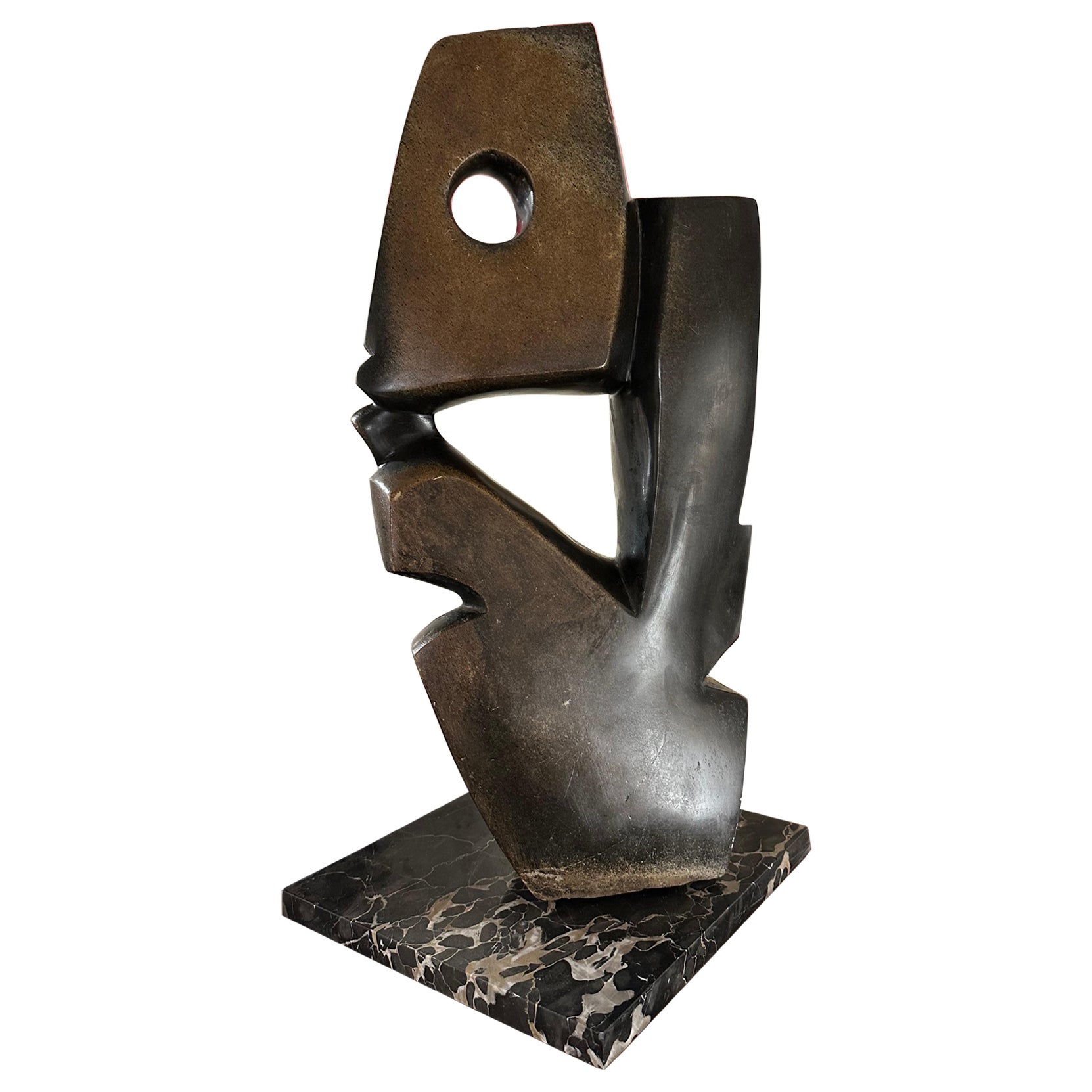 An abstract sculpture in sandstone circa 1960 For Sale