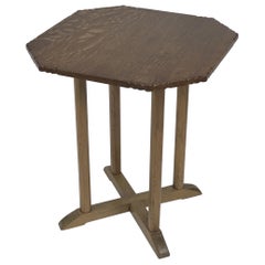 Heals attr An Arts & Crafts side table with an octagonal quarter sawn oak top.