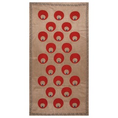 Ottoman Hand Embroidered Silk Red Chintamani Suzani Runner