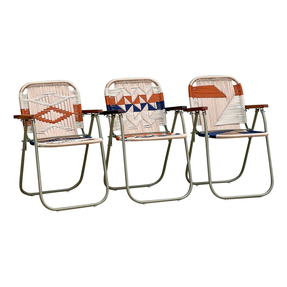 Trio Chaise de plage haute Trio Trama 3, 7 et 10 - Extérieur - Dengô Brasil  en vente