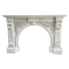 Special Luxury French Antique Circulation Fireplace Carrara Marble