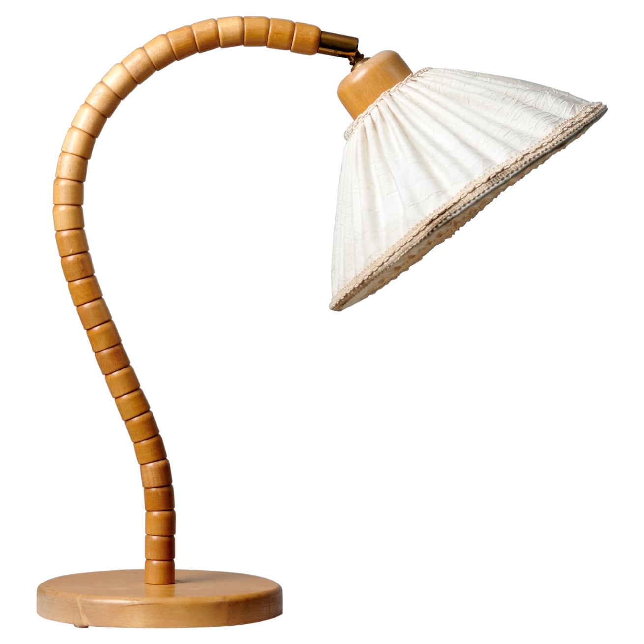 Scandinavian Swedish Modern Markslöjd Kinna Birch Table Lamp For Sale