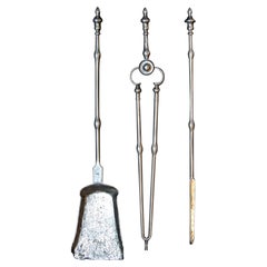 Antique Set of English Georgian Fire Tools