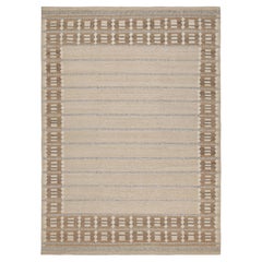 Rug & Kilim’s Scandinavian Style Rug in Beige-Brown With Geometric Patterns