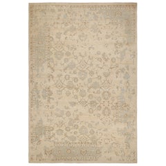 Rug & Kilim’s Oushak Style Oversized Rug in Beige/Brown, With Floral Patterns