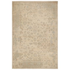 Rug & Kilims übergroßer Teppich im Oushak-Stil in Beige/Braun, mit Blumenmustern