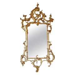 Italian Carved And Gilded Chippendale Rococo Style Mirror