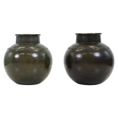 A set of round metal vases by Just Andersen, 1930s, Denmark