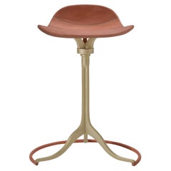 Four Counter-Height Swivel Stools with Ring 'Vieux Rose', by P. Tendercool