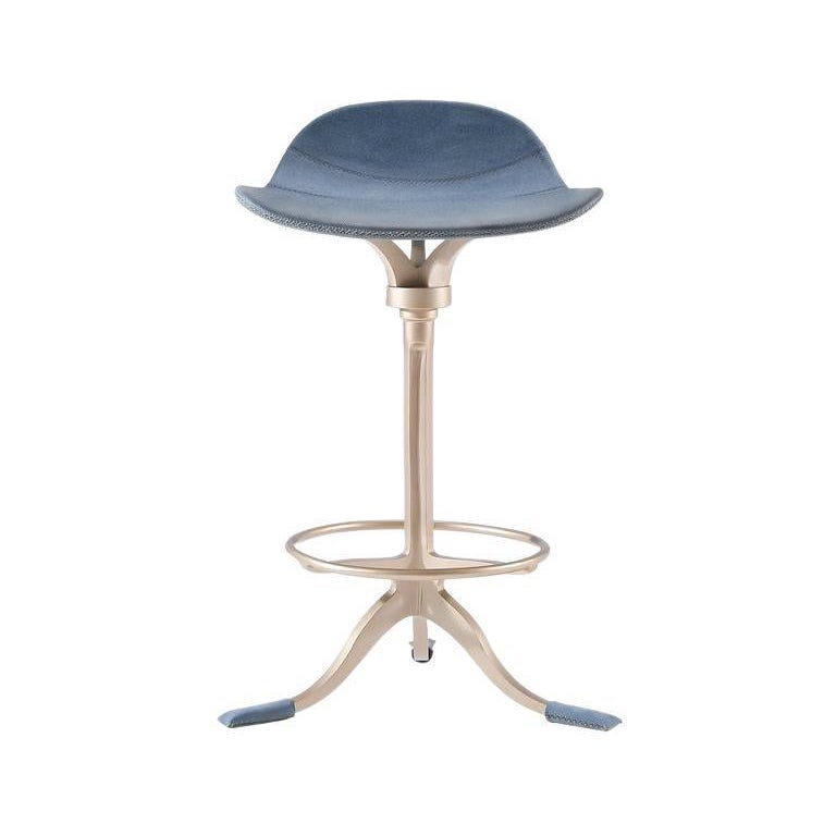 Four Counter-Height Swivel Stools with Footrest Ring 'Paris Plage' P. Tendercool For Sale