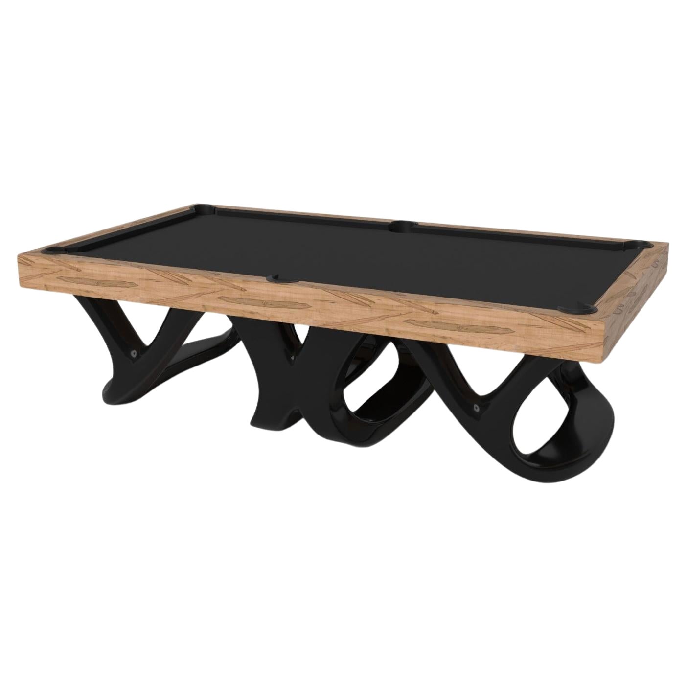 Elevate Customs Draco Pool Table / Solid Curly Maple Wood in 9' - Made in USA