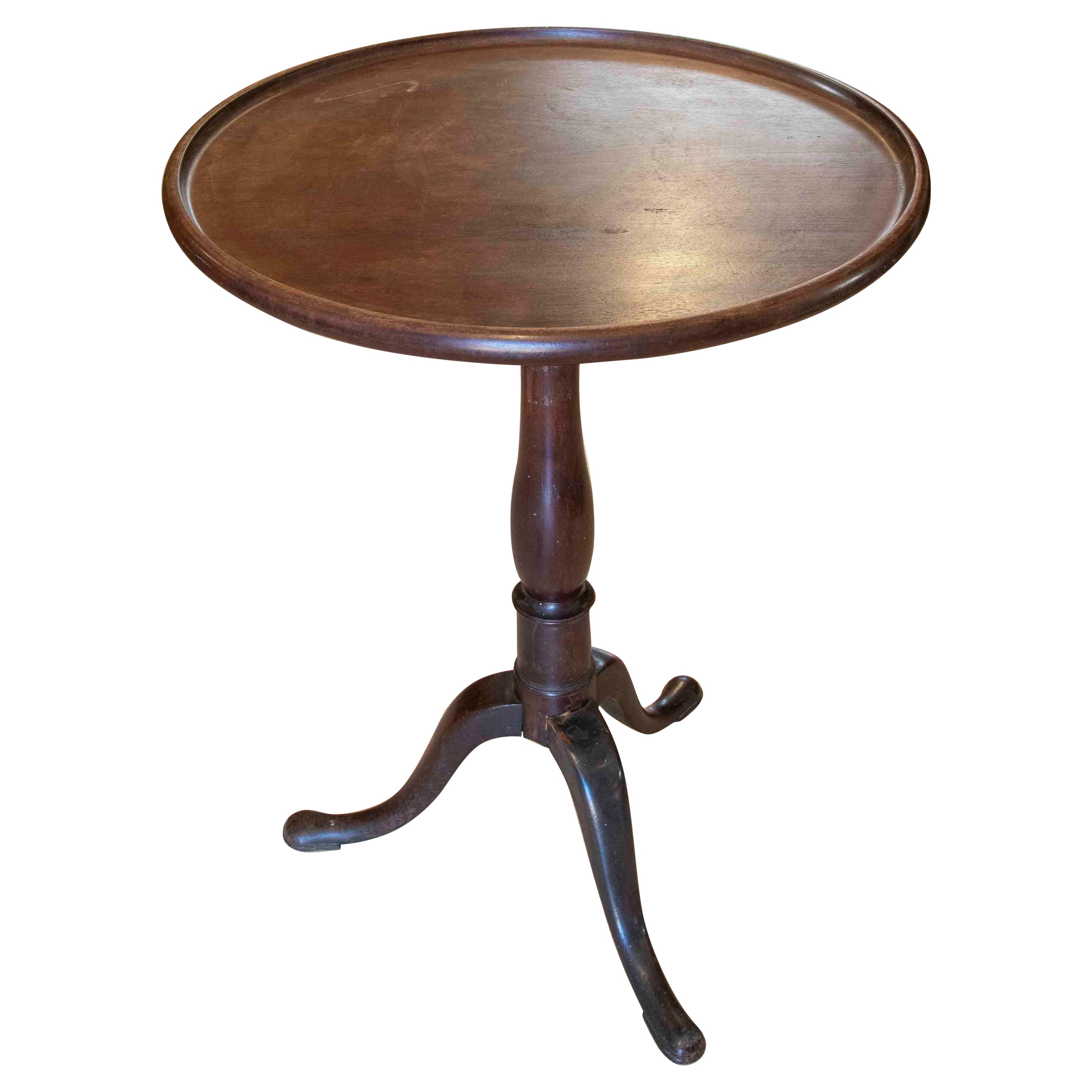 19th Century English Mahogany Round Side Table For Sale