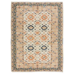 5.2x7 Ft Handmade Wool Area Rug, Vintage Turkish Carpet for Living Room Decor