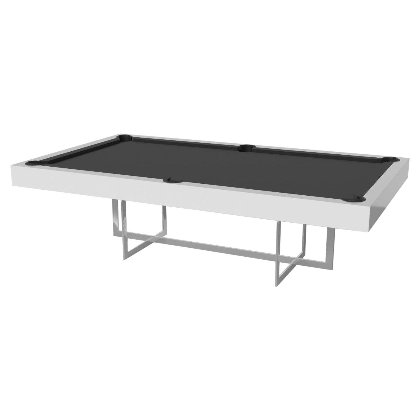 Elevate Customs Beso Pool Table / Solid Pantone White Color in 8.5' -Made in USA For Sale