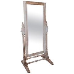 Used 1930s English Wooden Floor Mirror 