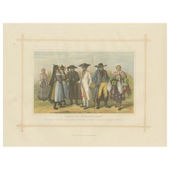 Decorative Antique Lithograph of the Caucasian Race in Germany, 1882