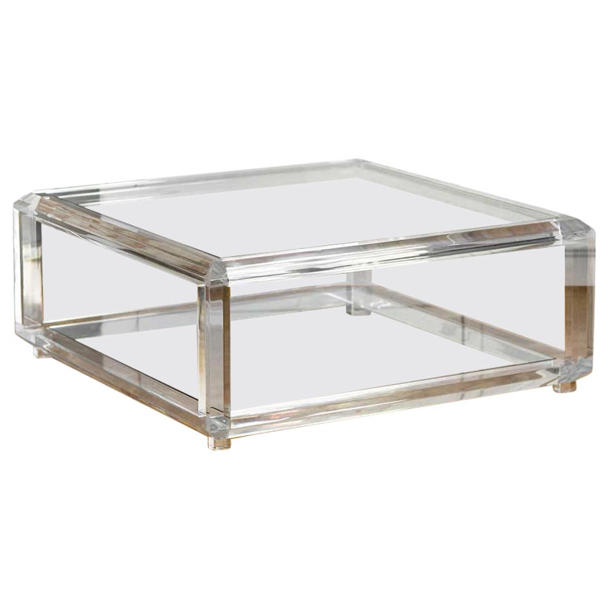 Grande table basse transparente, Italie 1970 en vente
