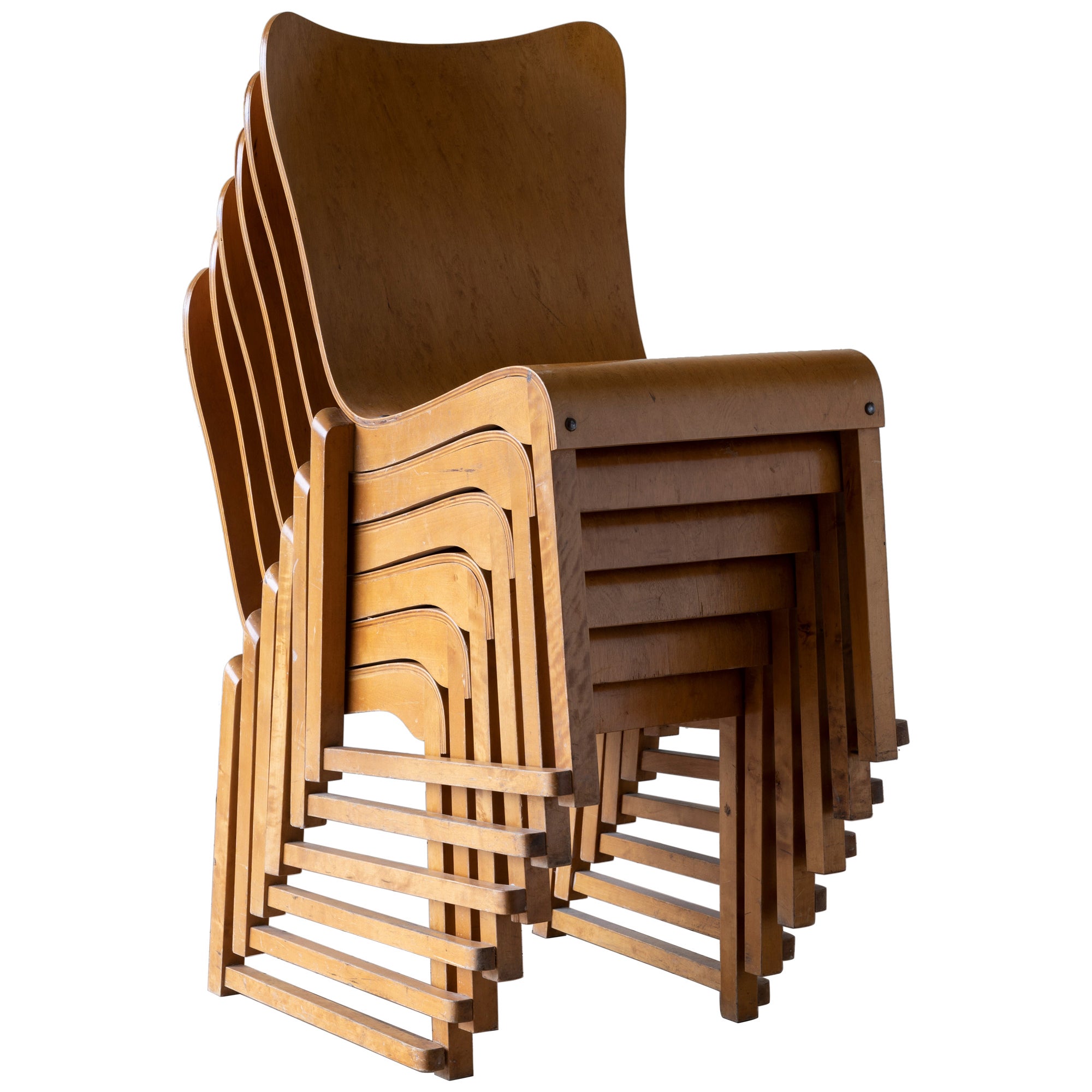 Rare set of Stackable Chairs by Axel Larsson For Sale