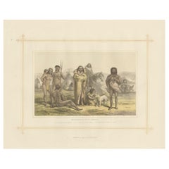 Antique Lithograph of the Aborigines of South America, 1882