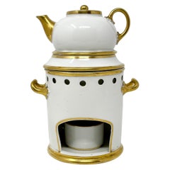 Antiquité française Old Paris Porcelain Veilleuse or Tea Warmer Night Light, Ca. 1900