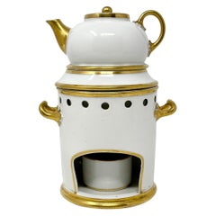 Antique French Old Paris Porcelain Veilleuse or Tea Warmer Night Light, Ca. 1900