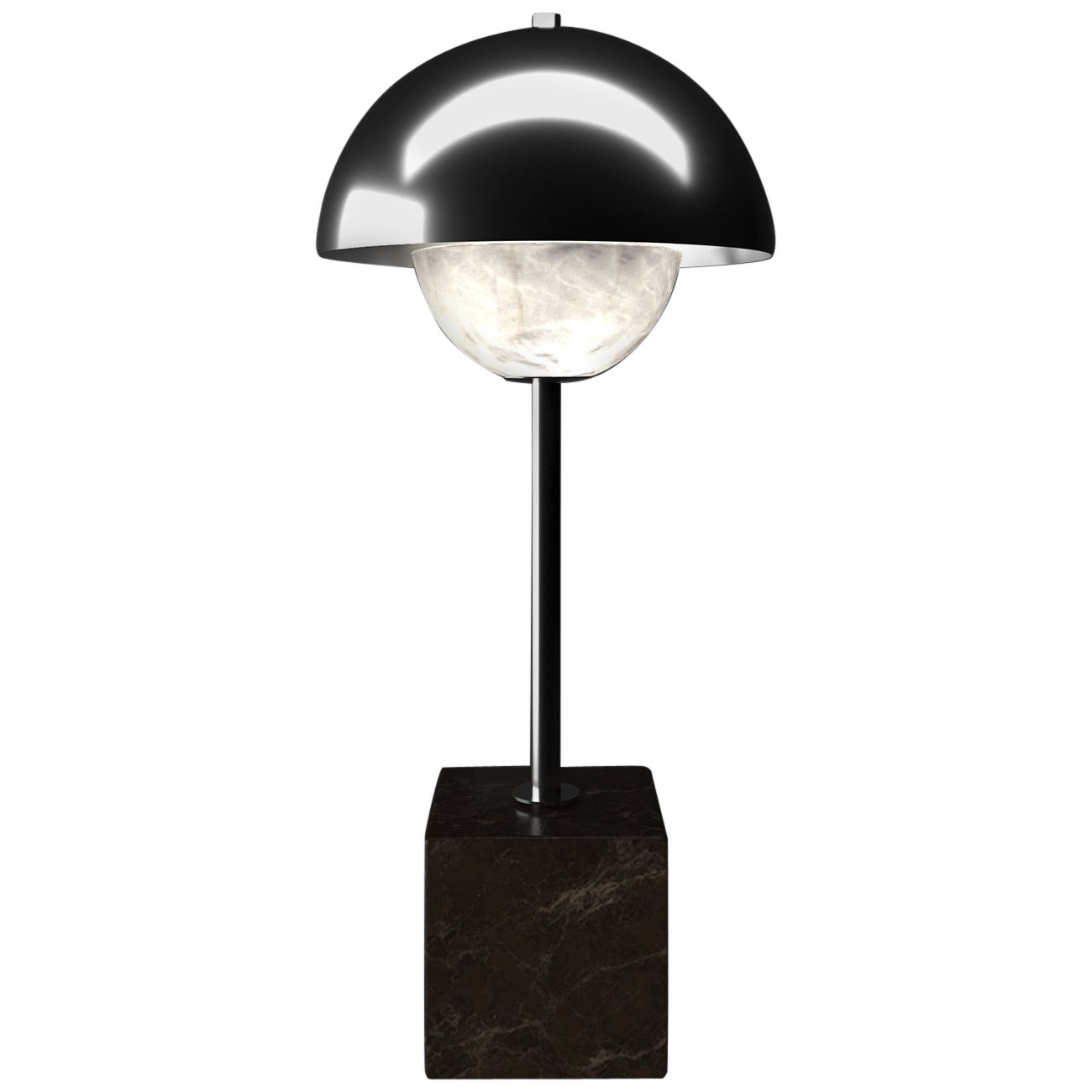 Lampe de table Apollo en métal A Silver brillant par Apollo Italiano en vente