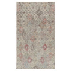 Tapis vintage Zeki Müren à motifs géométriques pastel, de Rug & Kilim