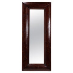 Used Dark Lacquer Chinese Floor Mirror