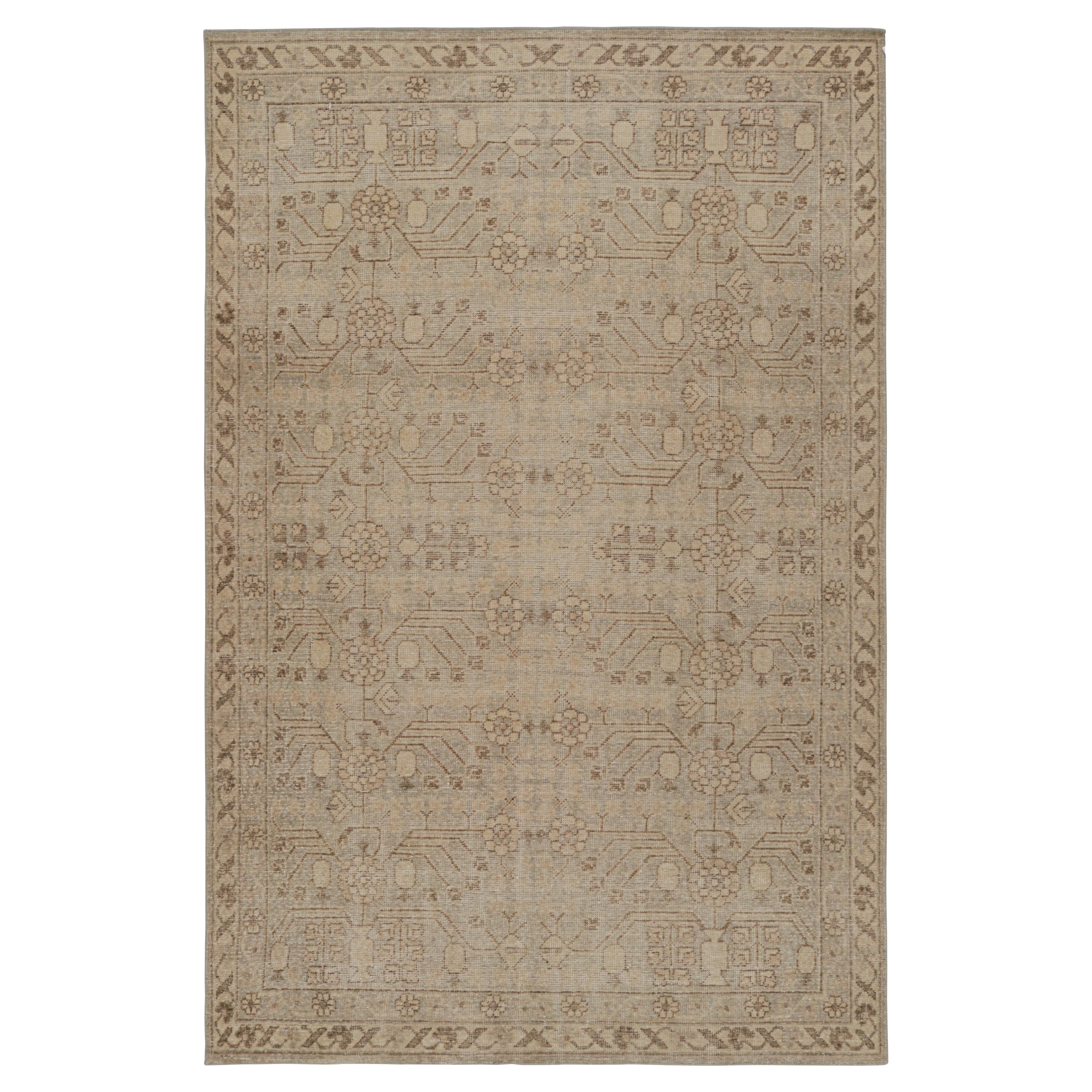Rug & Kilim’s Khotan Samarkand Style Rug with Floral and Pomegranate Patterns For Sale