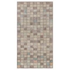 Retro Zeki Müren Art Deco rug with Pastel Geometric Pattern, from Rug & Kilim