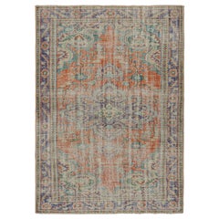 Vintage Zeki Müren Teppich, mit geometrischen Mustern und Medaillon, von Rug & Kilim