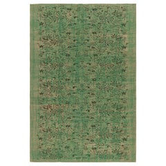 Vintage Zeki Müren Rug in Green with Floral Patterns, from Rug & Kilim