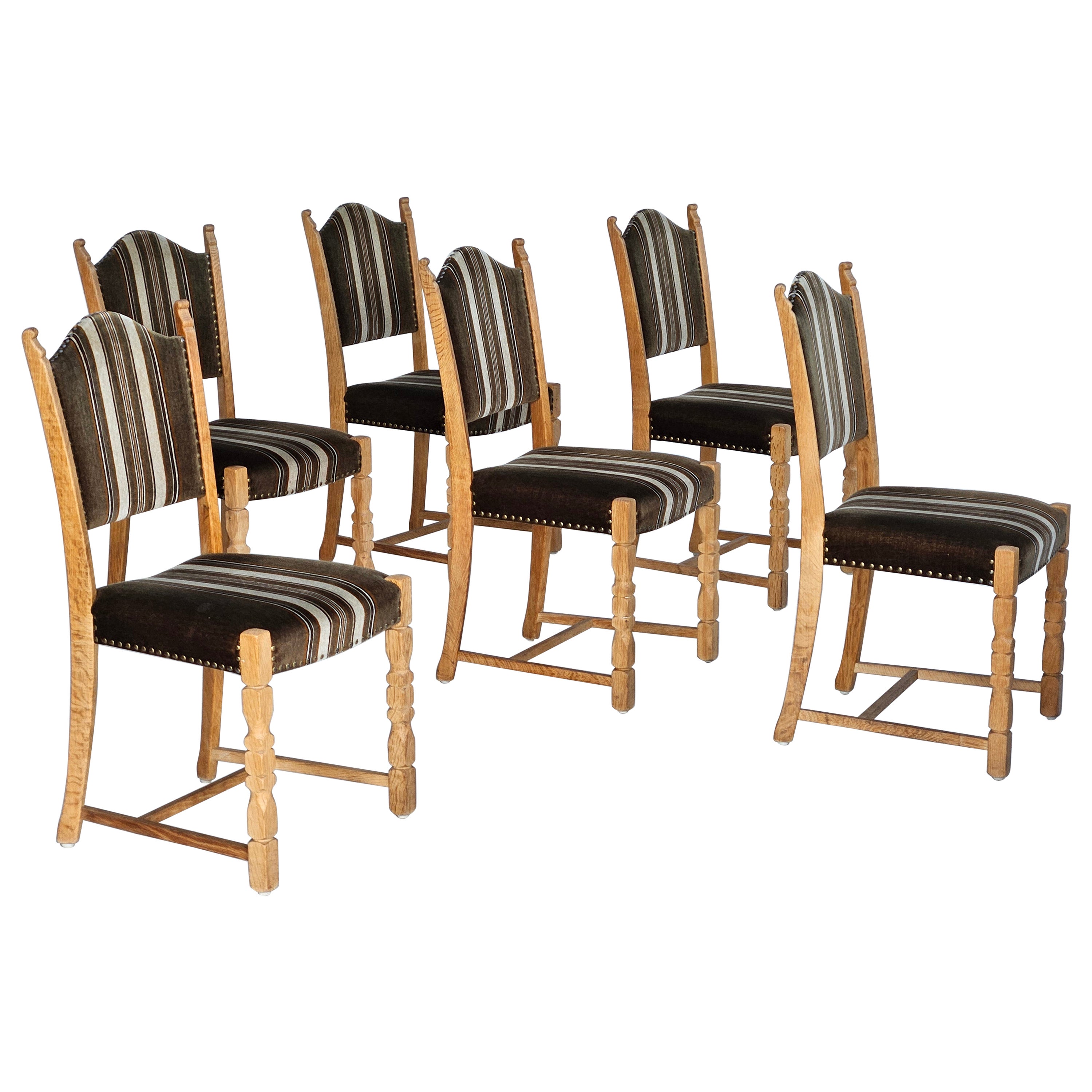 1970s, set 6 pcs of Danish dinning chairs, original good condition. For Sale