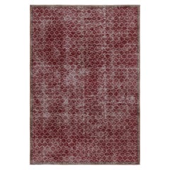 Vintage Zeki Müren Teppich in Burgund mit geometrischen Mustern, von Rug & Kilim