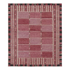 Rug & Kilim’s Scandinavian Style Rug with Pink Geometric Patterns