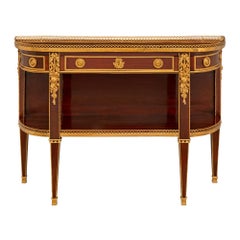 French 19th Century Louis XVI St. Mahogany And Ormolu Dessert Console