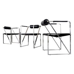 Seconda Chair by Mario Botta Chrome Version Italy 1980s