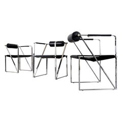 Seconda Chair by Mario Botta Chrome Version Italy 1980s 