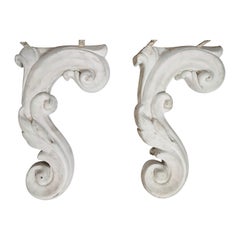 Mid Century Hollywood Regency Plaster Brackets, Dorothy Draper Style